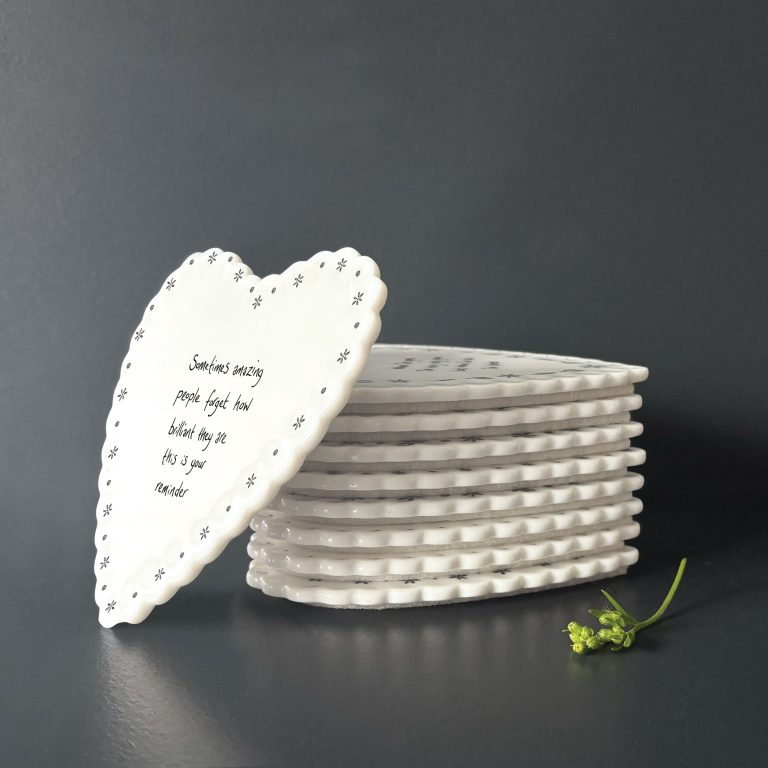 East of India ‘Amazing People Reminder’ Heart Scalloped Coaster