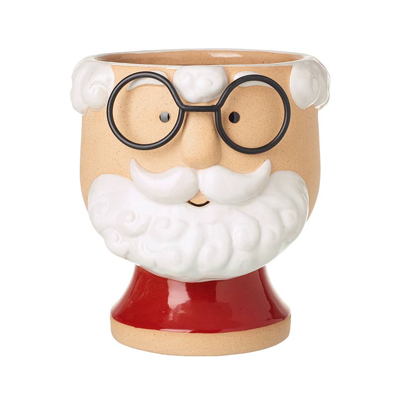 Christmas -SANTA IN GLASSES POT (trT)