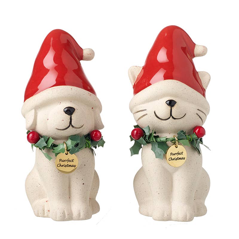Christmas -CAT & DOG IN CHRISTMAS HATS MIX (cT)