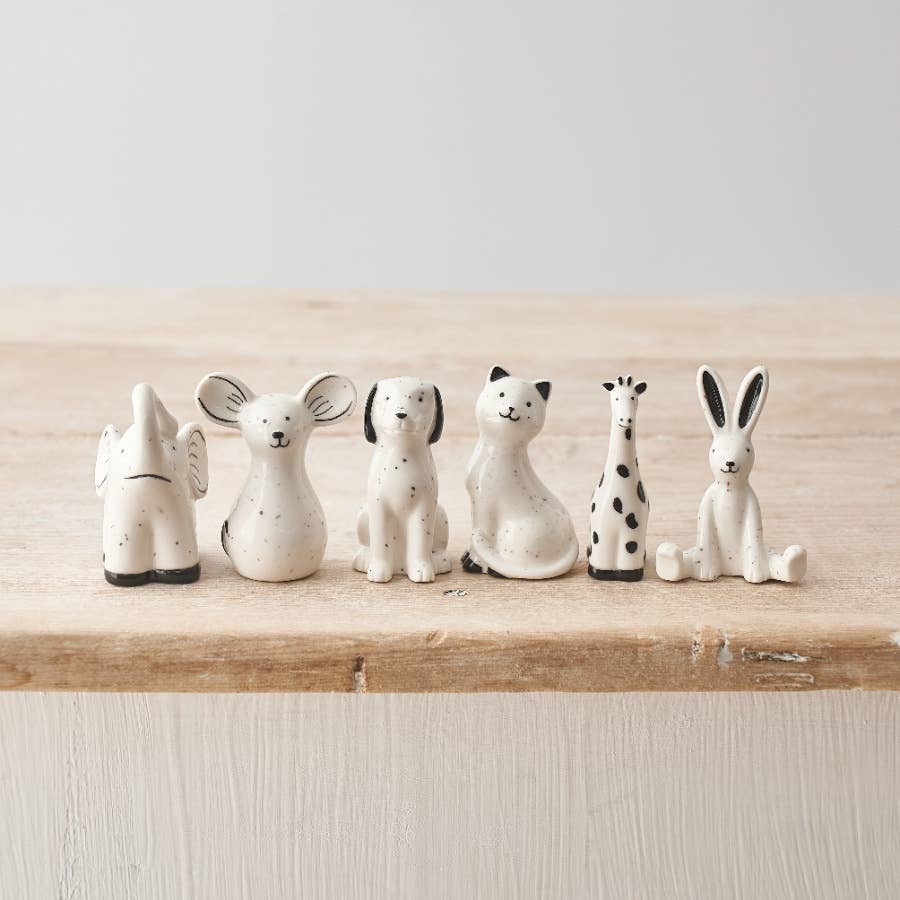Speckle Porcelain Dog, 6cm