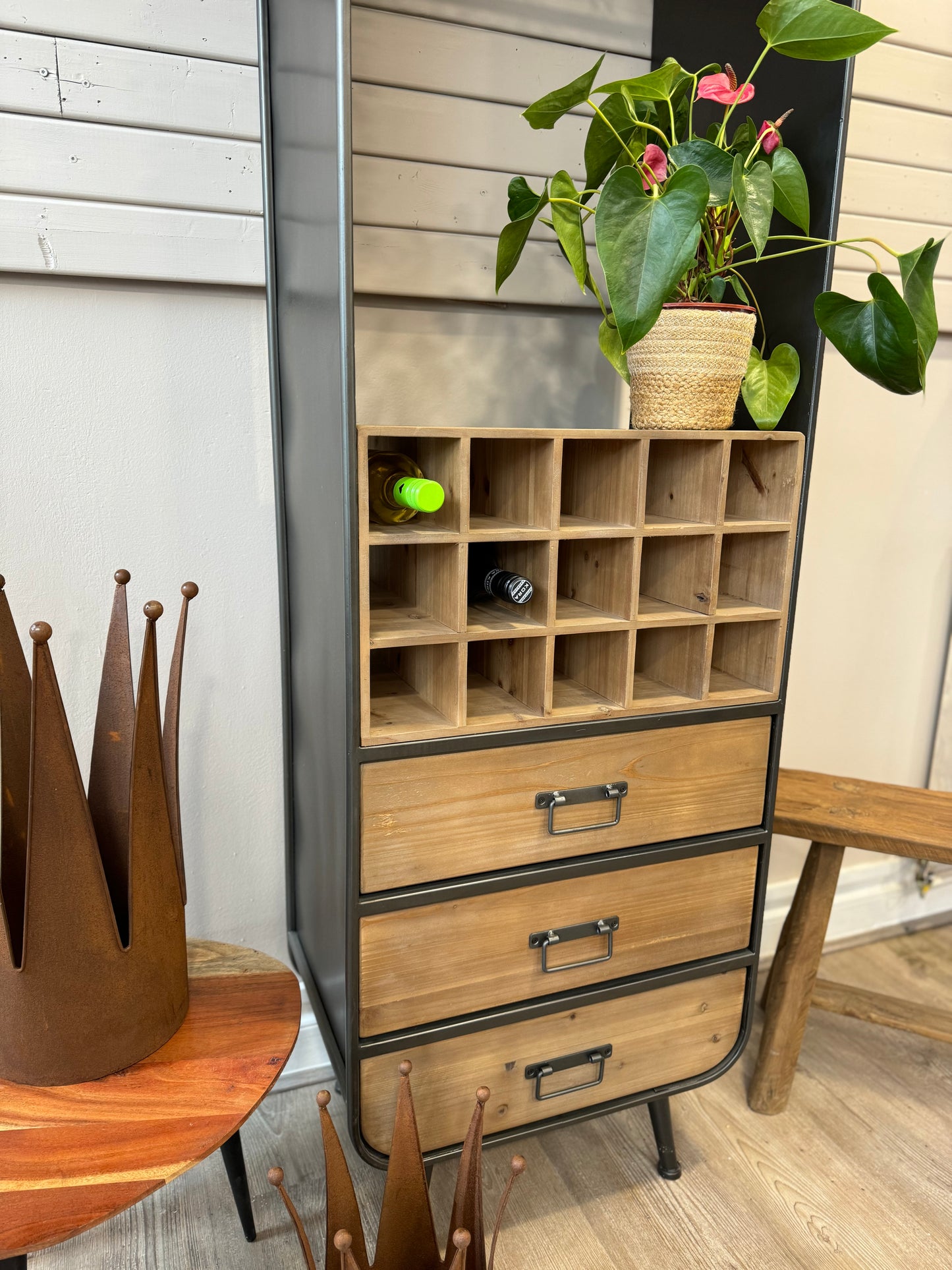 Camden Industrial Style Metal & Wood Bar