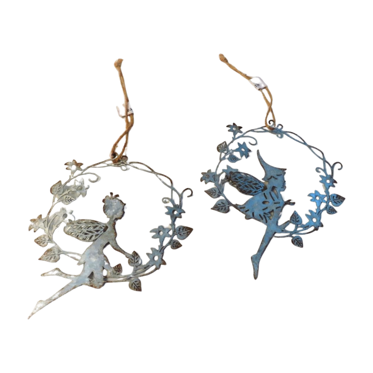 Metal fairy in wreath