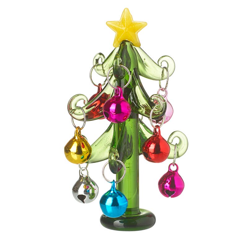 Christmas -MULTI COLOURED GLASS CHRISTMAS TREE (gT)