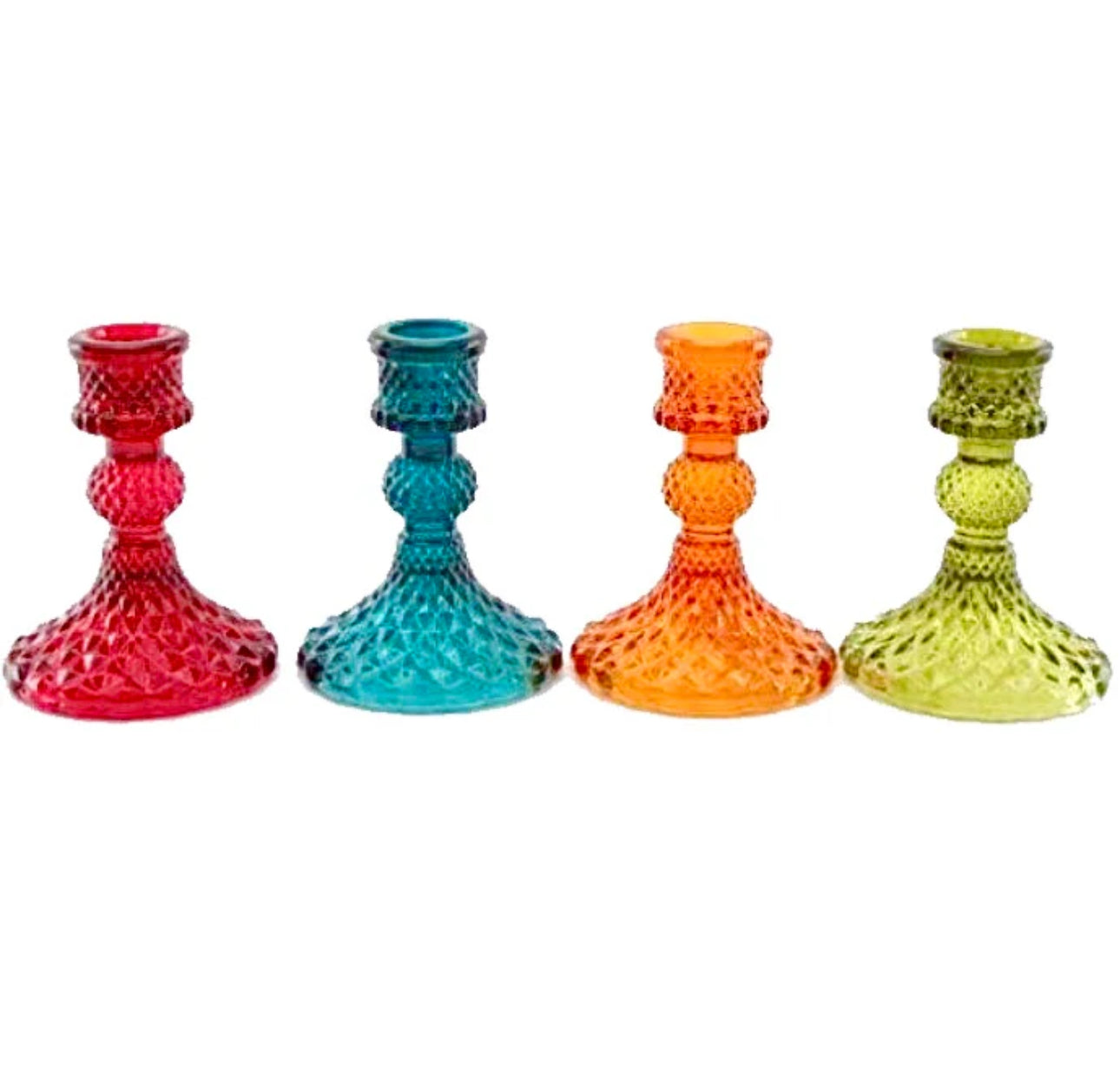 Glass candlestick holders 10cm