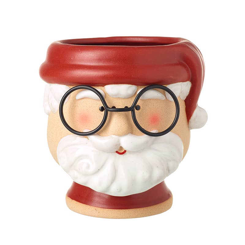 Christmas -SANTA WITH GLASSES POT LARGE (trT)