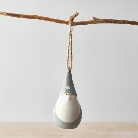 Grey and White Heart Gonk Hanger