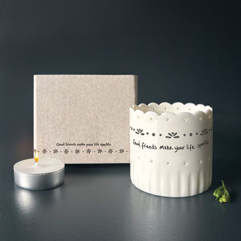 East of India ‘Good Friends Sparkle’ Scallop Tea Light Holder
