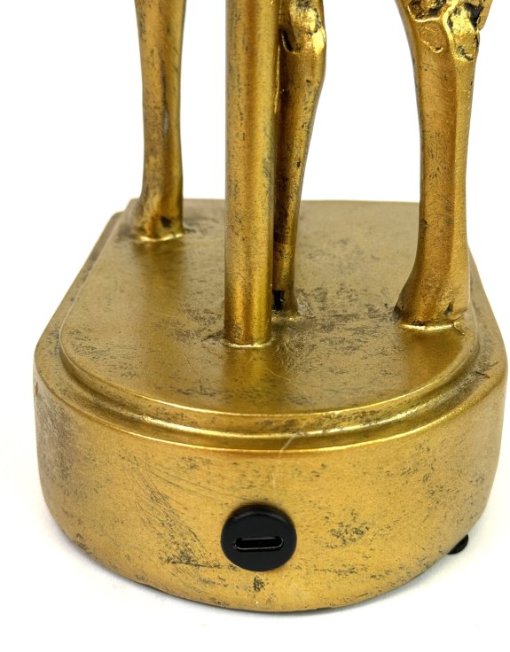 Antique Gold Giraffe Table Lamp w/ Black Shade