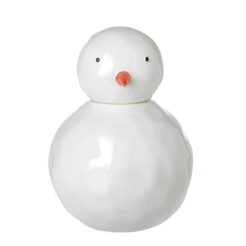 Christmas -WHITE CERAMIC SNOWMAN ORNAMENT (wwT)