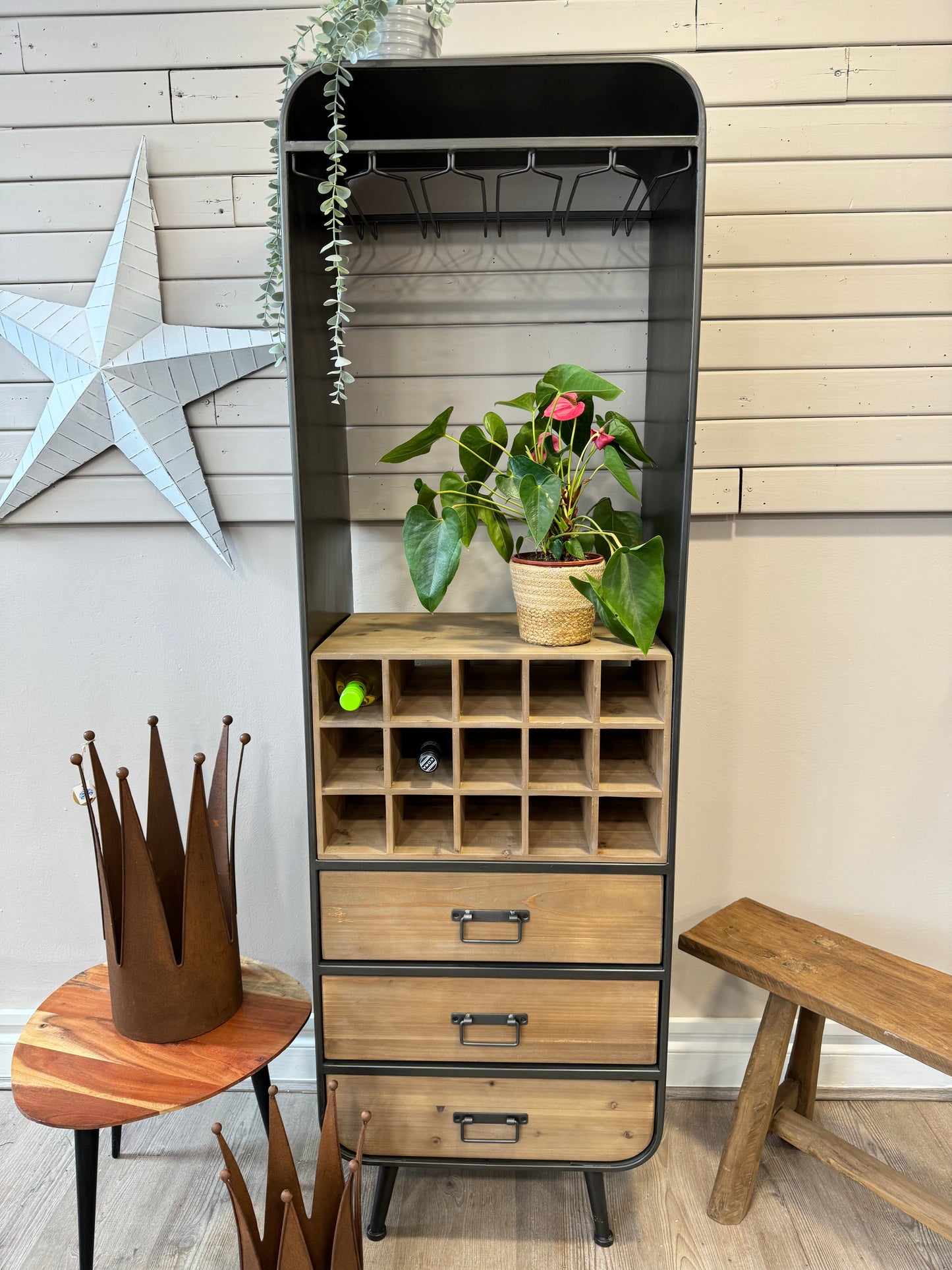 Camden Industrial Style Metal & Wood Bar