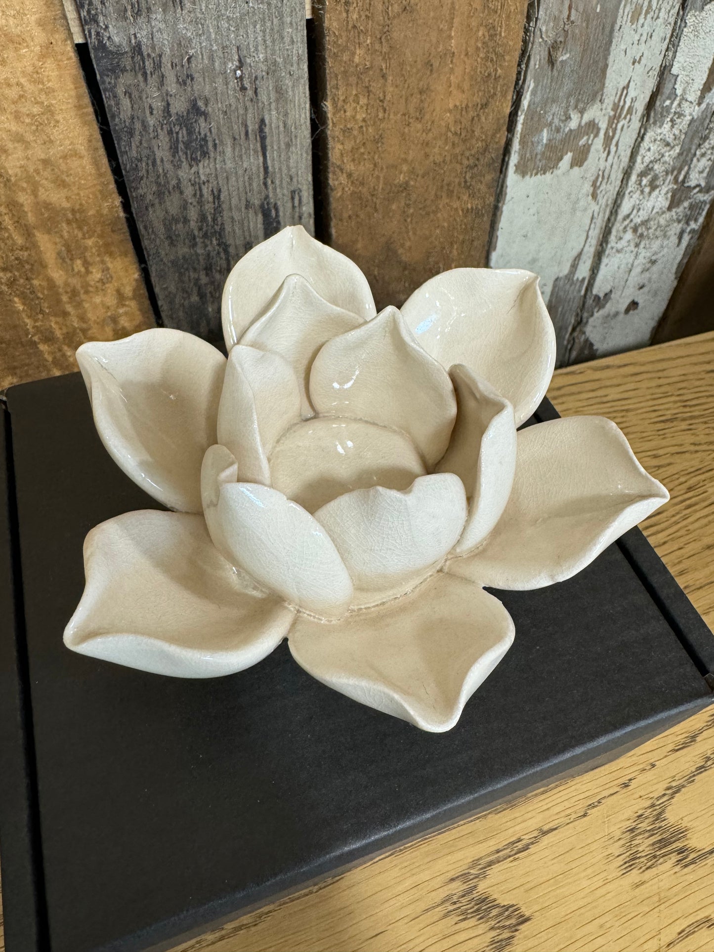 Ceramic Lotus Sculpture Candle Holder