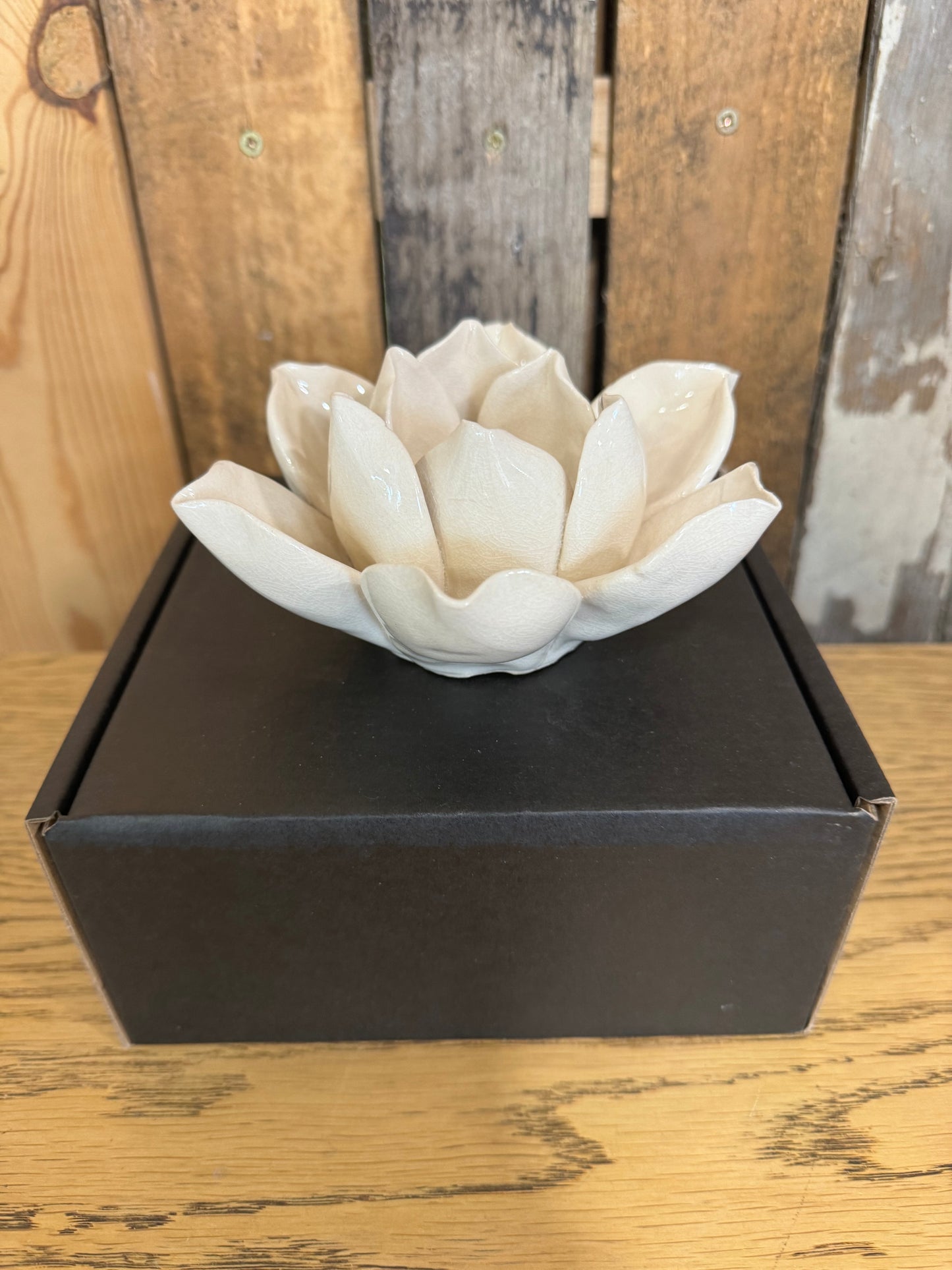 Ceramic Lotus Sculpture Candle Holder