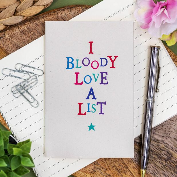 East of India Word Notebook - I Bloody Love a List