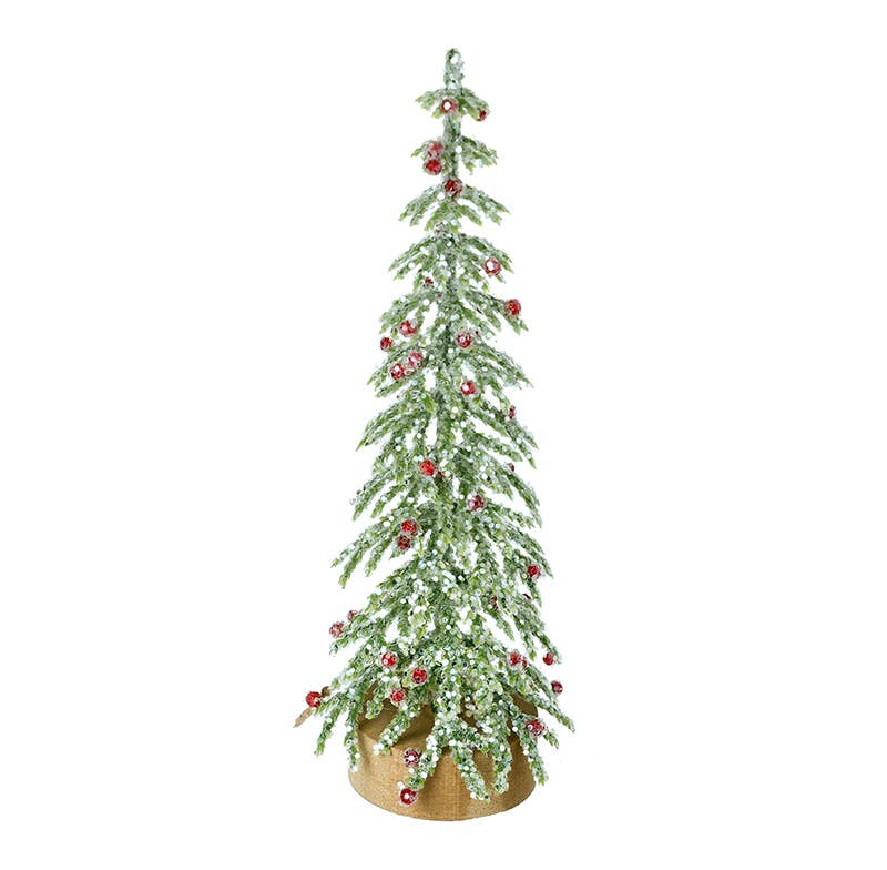 Christmas -SM GREEN TREE WITH RED BERRIES (nT)