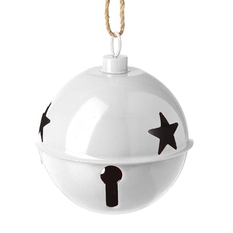 Christmas -WHITE METAL CUT OUT BELL BAUBLE (wwT)