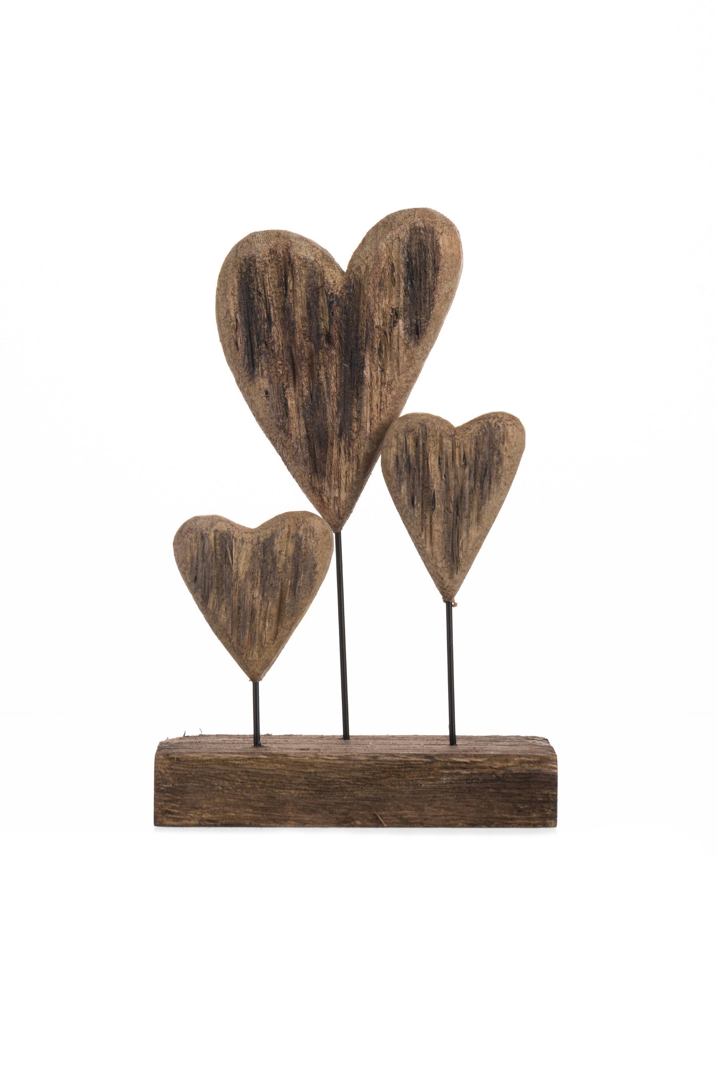 Three Hearts Driftwood Block