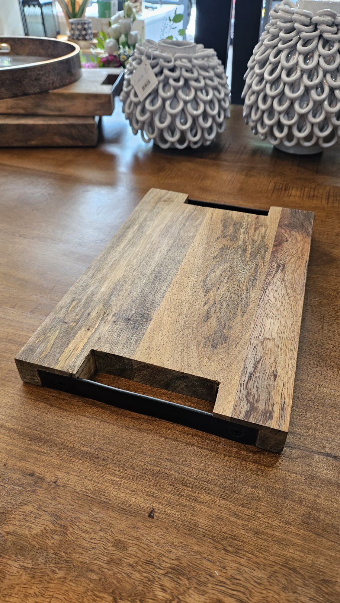 Wood and Metal Chopping Board