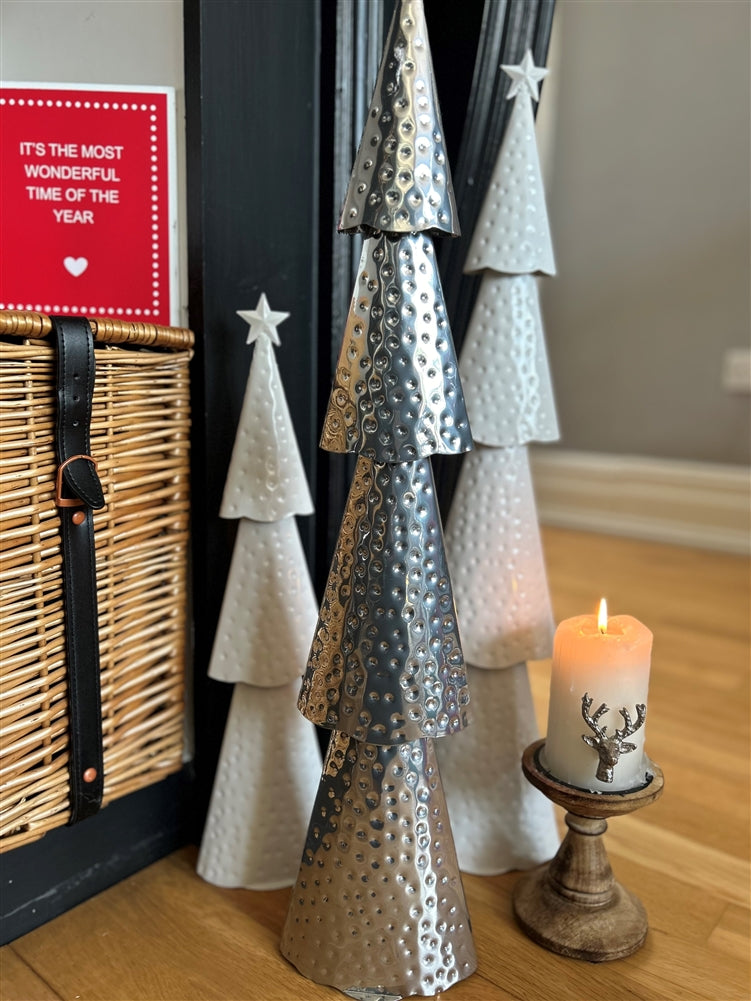 Metal Tree Ornament - Premium Silver