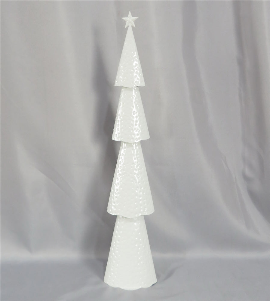 Metal Tree Ornament - Snowcovered White