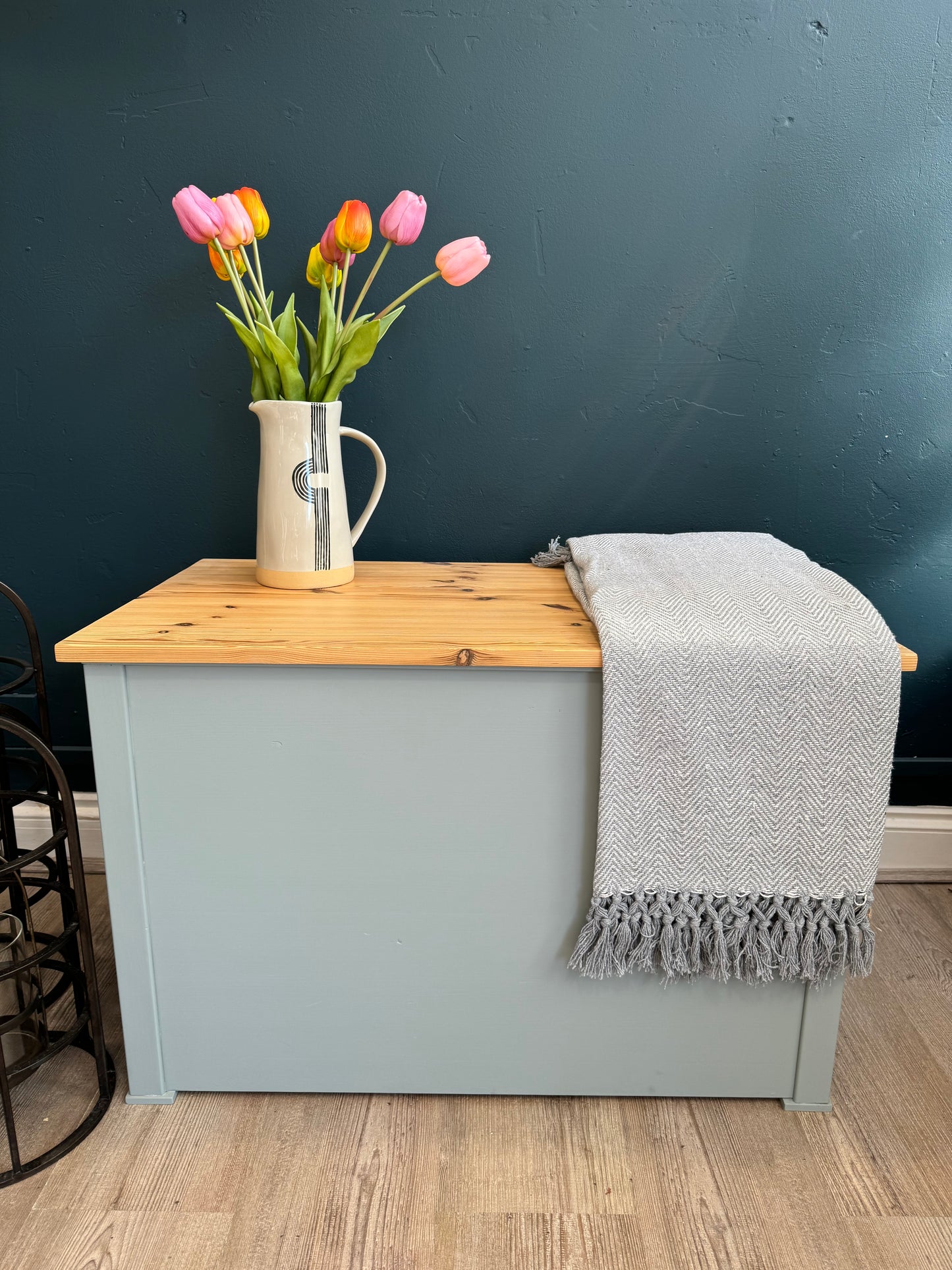Blanket box / ottoman duck egg blue