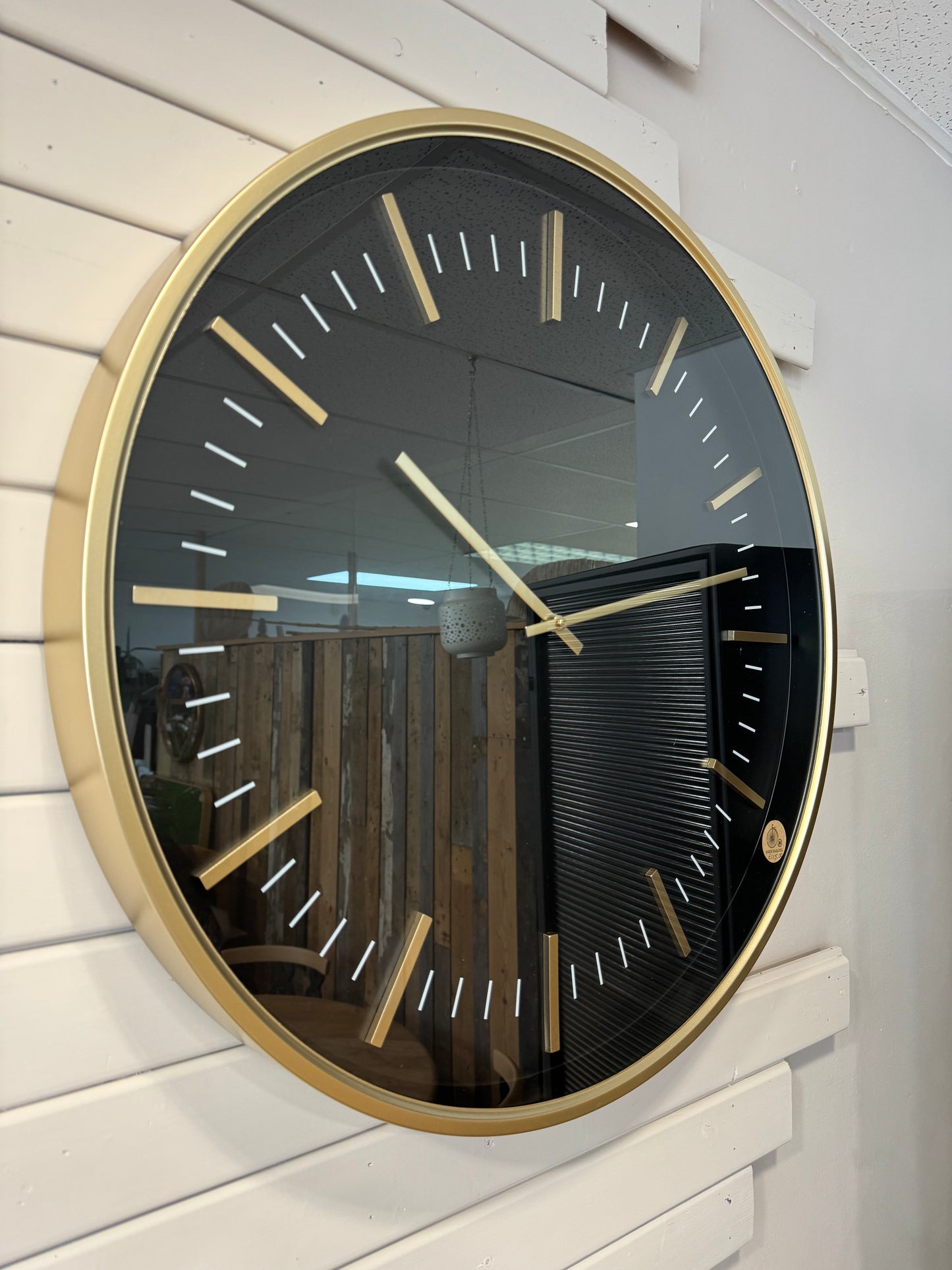 Large Black & Gold Classic Wall Clock