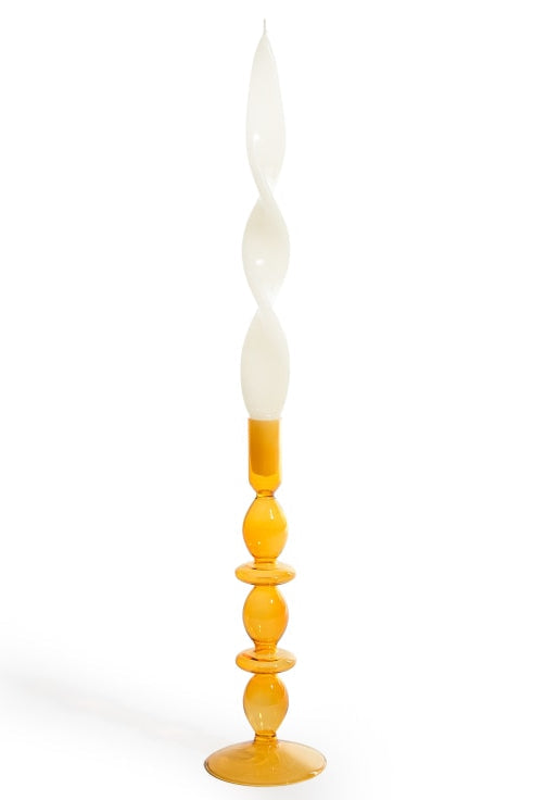 Glass candle holder Amber / Orange