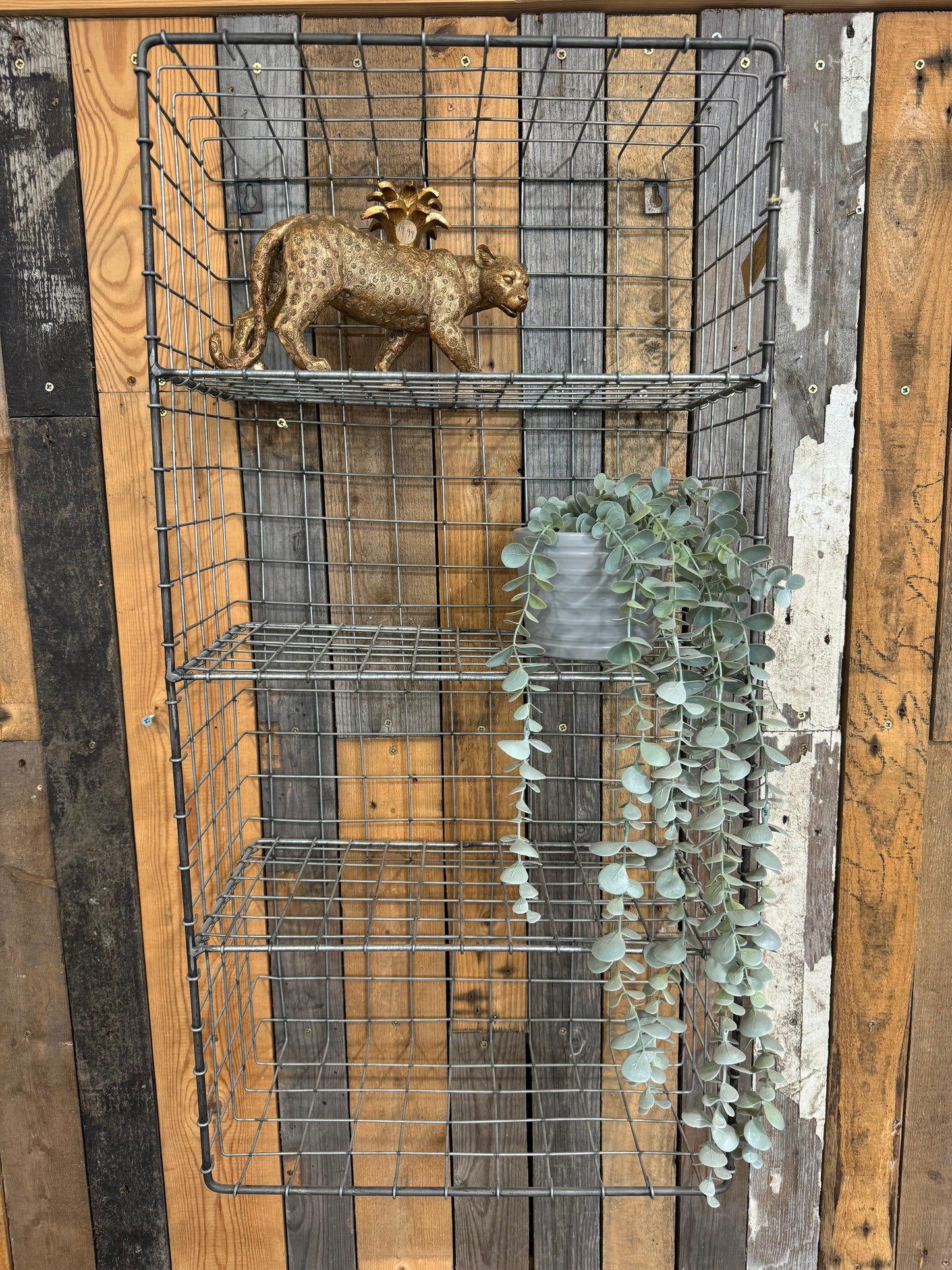 Industrial metal wall shelf