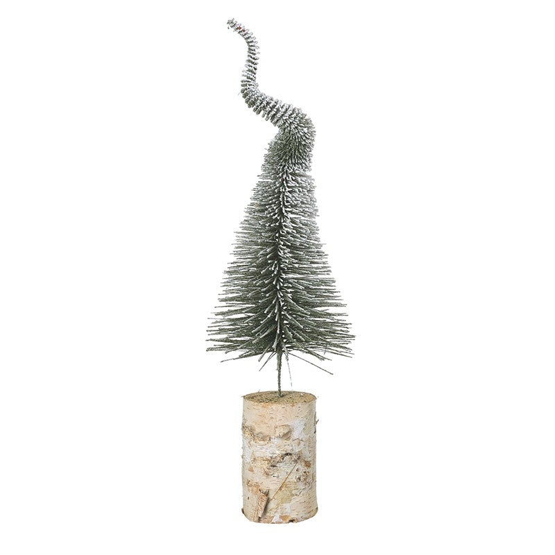 Tall Brush Tree With Wooden Base