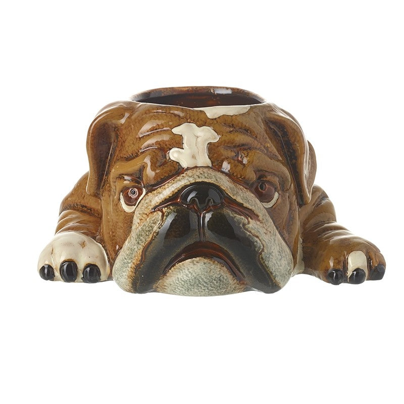 Ceramic Bulldog Planter