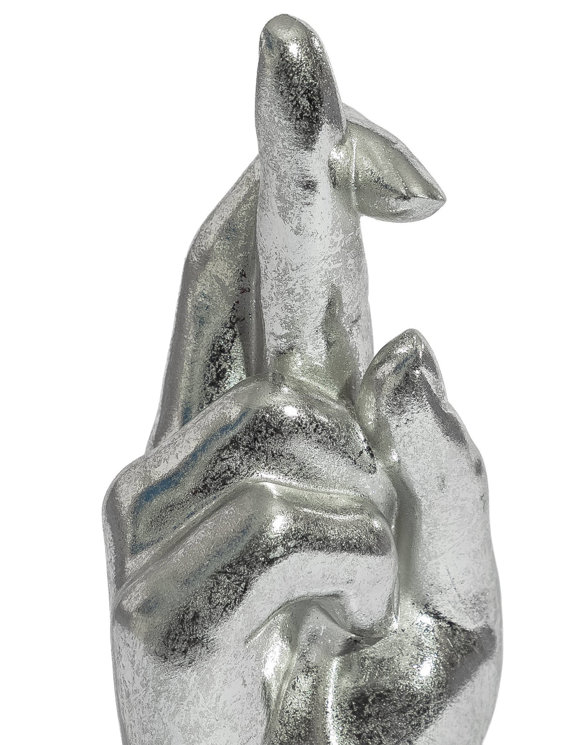 Silver "Fingers Crossed" Hand Figure