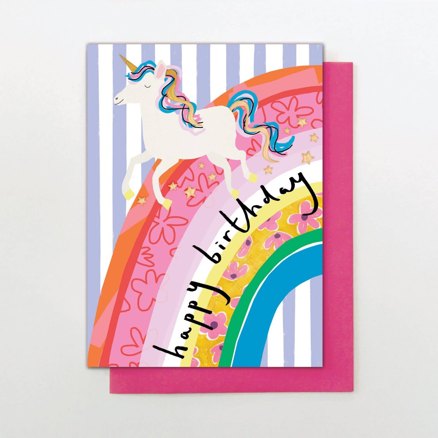 Birthday Unicorn and Rainbow
