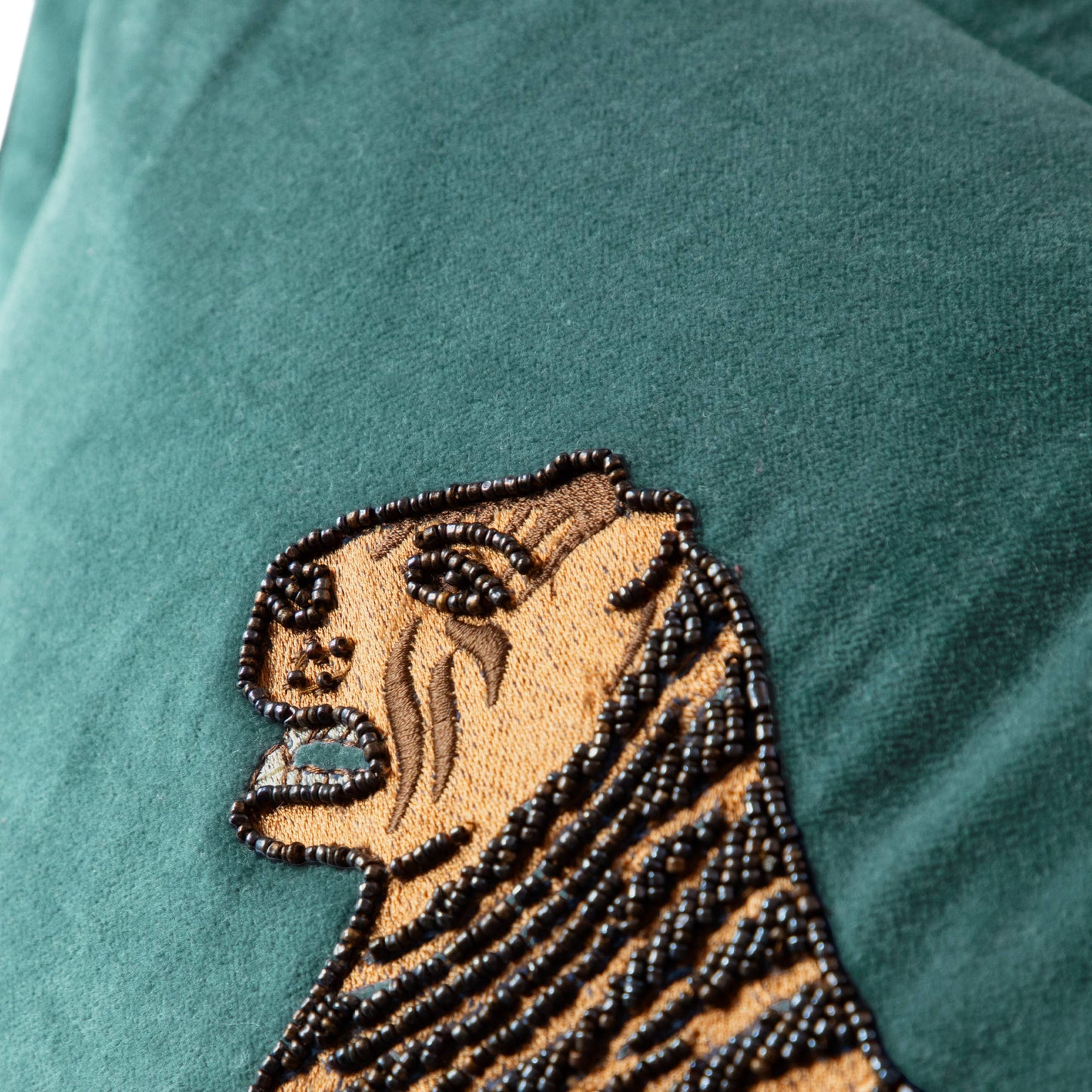 Durga Embroidered Cushion Teal