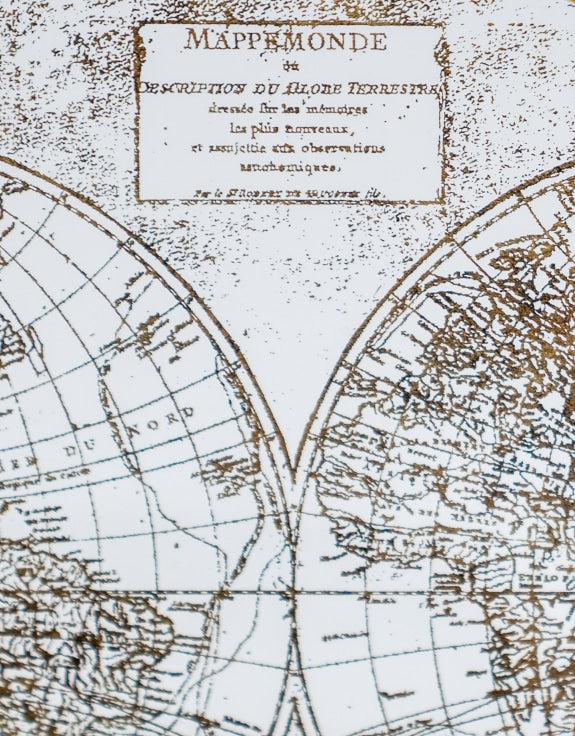 Gold Map Glass Drinks Trays