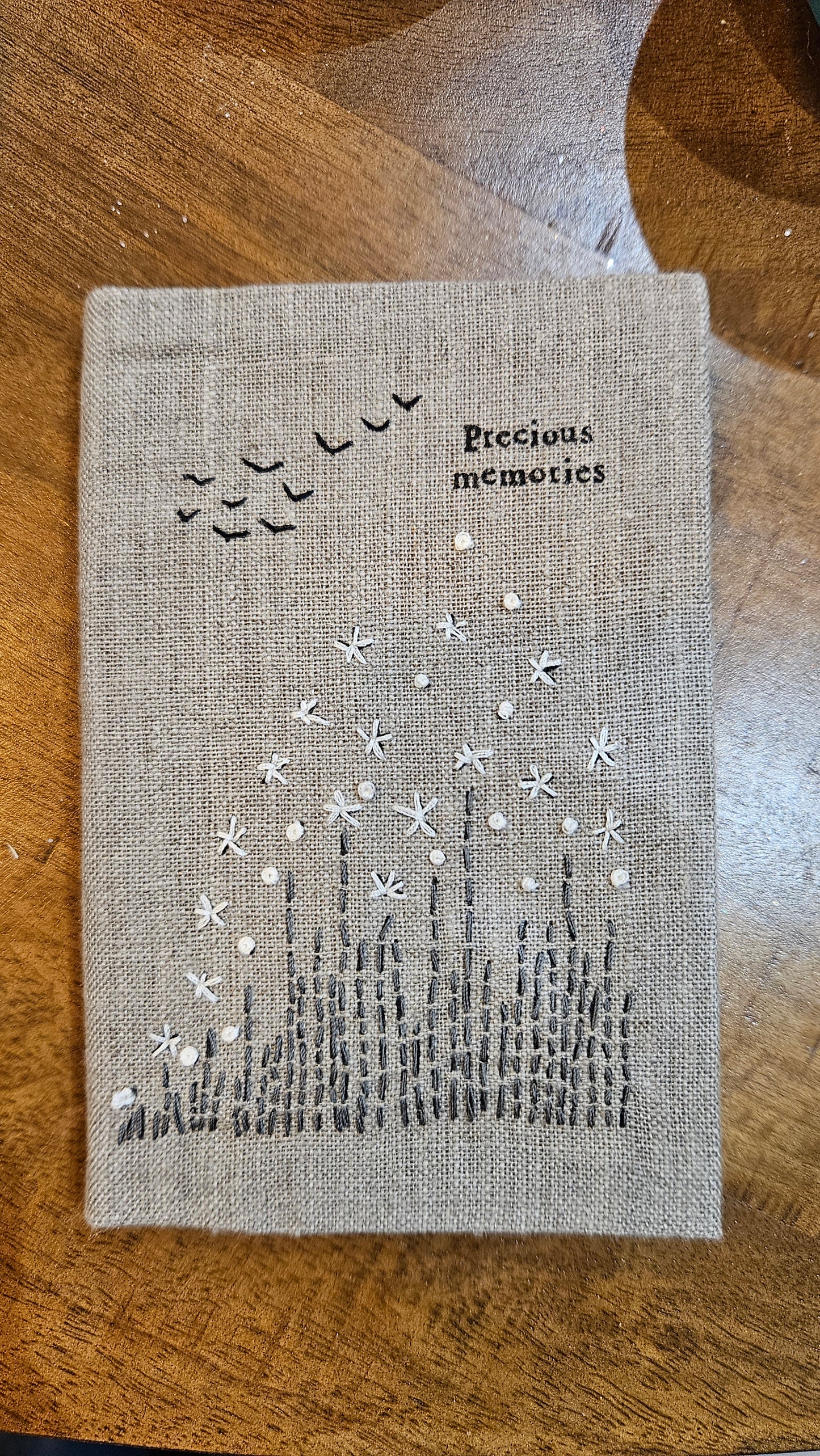 Small linen notebook - Precious memories