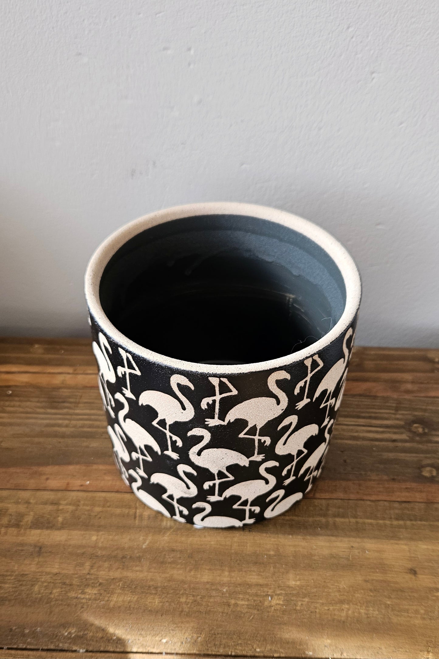 Stoneware Flamingo Planter