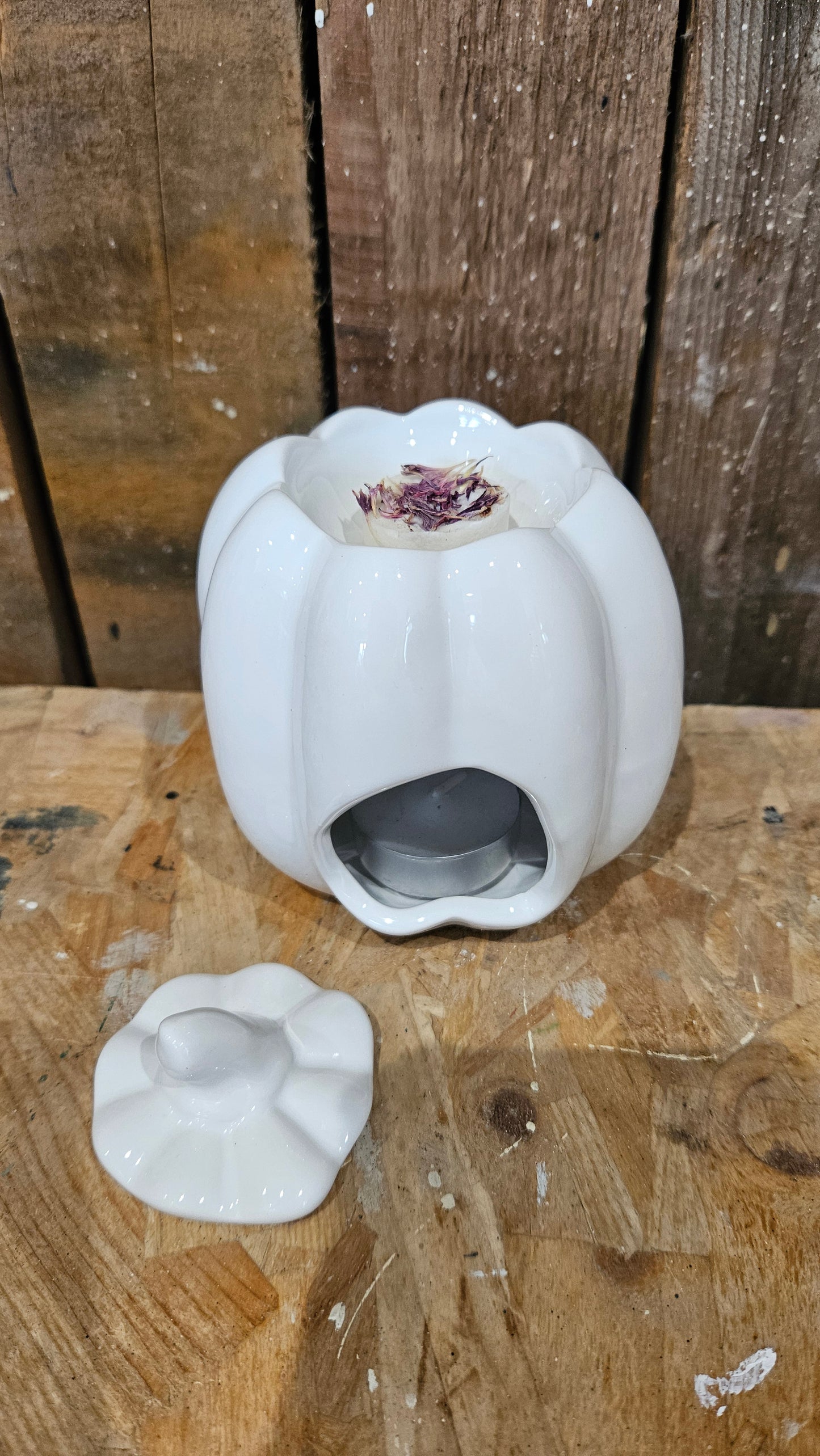 White Ceramic Pumpkin Wax Melter