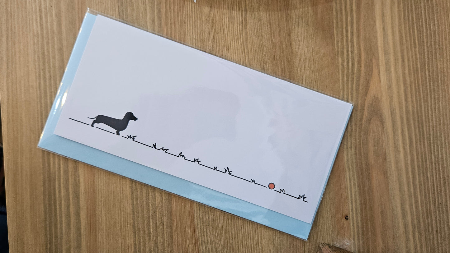 Dachshund 'Go Fetch...' greeting card