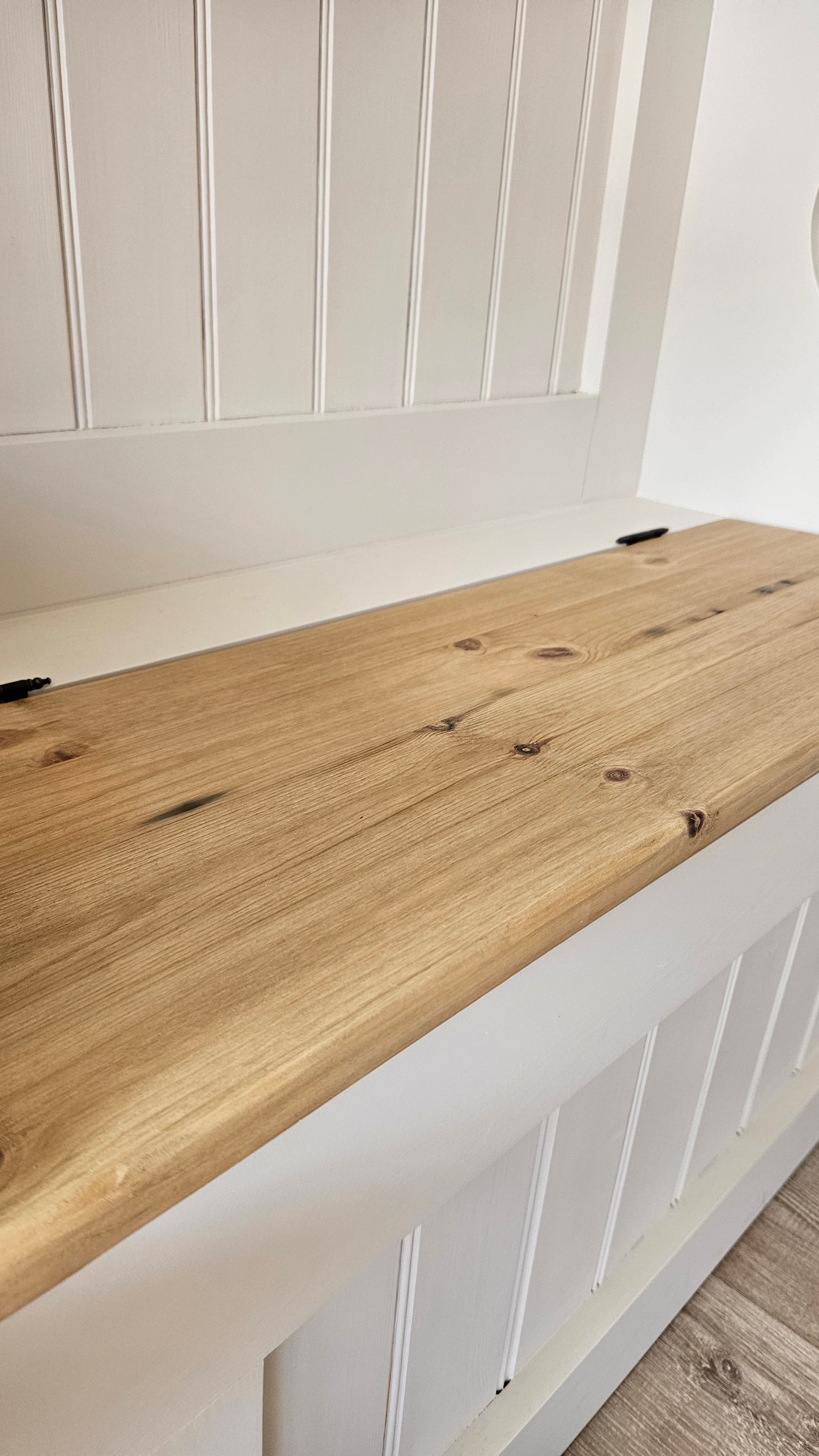 Monks Bench painted in Cool Beans with storage