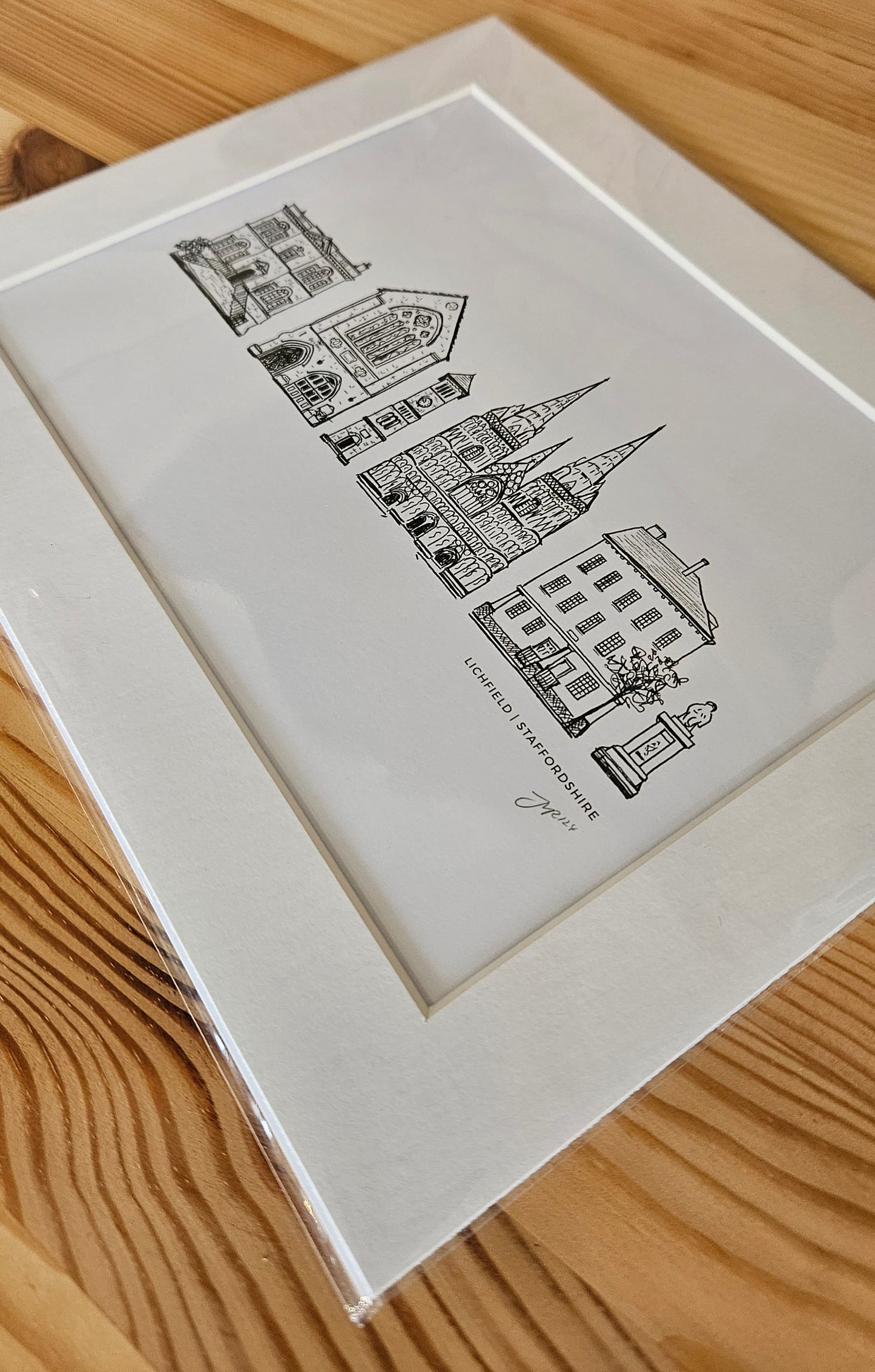 Lichfield - Staffordshire 10x8" Signed Print