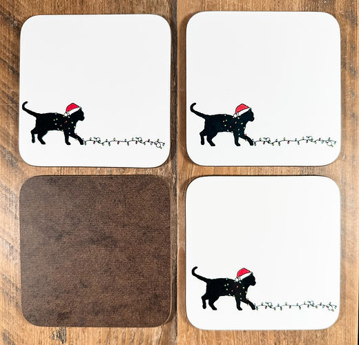 Cat Christmas coaster