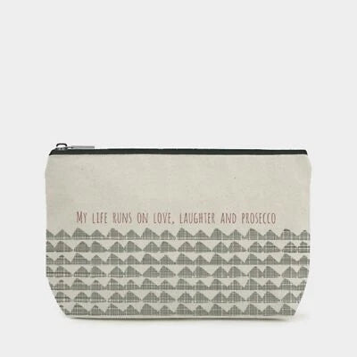 Cosmetic bag - My life runs on love, laughter and prosecco