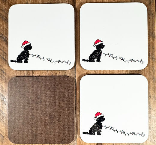 Cockapoo Christmas coaster