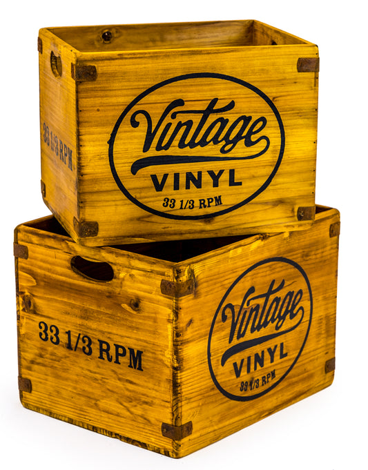 Wooden Vintage Vinyl LP Record Storage