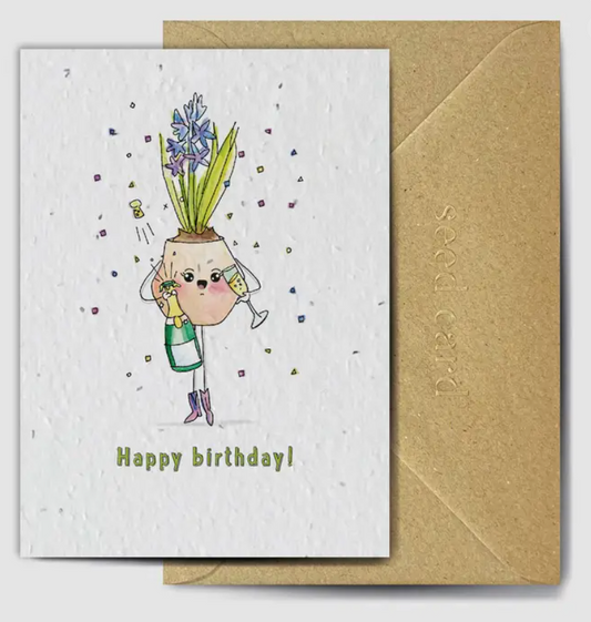 Happy Birthday Champagne seed card