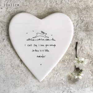East of India 'Can't say I love you enough' Heart Coaster