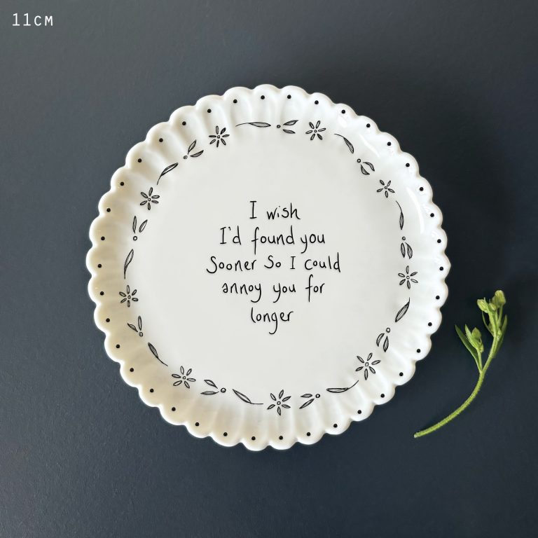 East of India ‘I Wish I’d Found You Sooner’ Scallop Coaster
