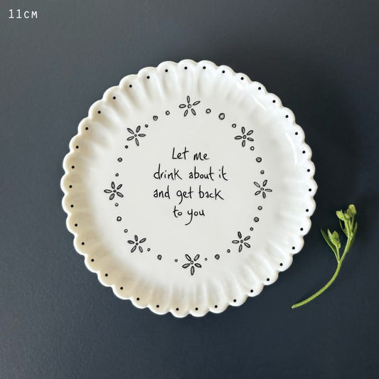 East of India ‘Let Me Drink About It’ Scallop Coaster