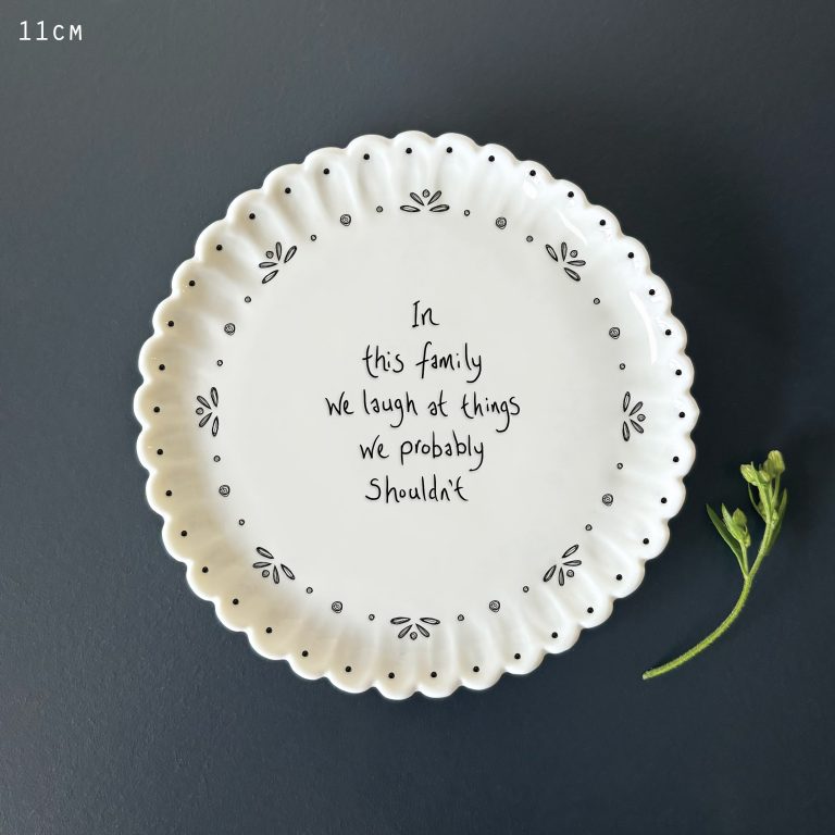 East Of India Scallop Coaster – In This Family We Laugh