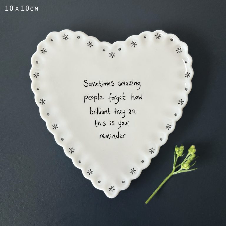 East of India ‘Amazing People Reminder’ Heart Scalloped Coaster