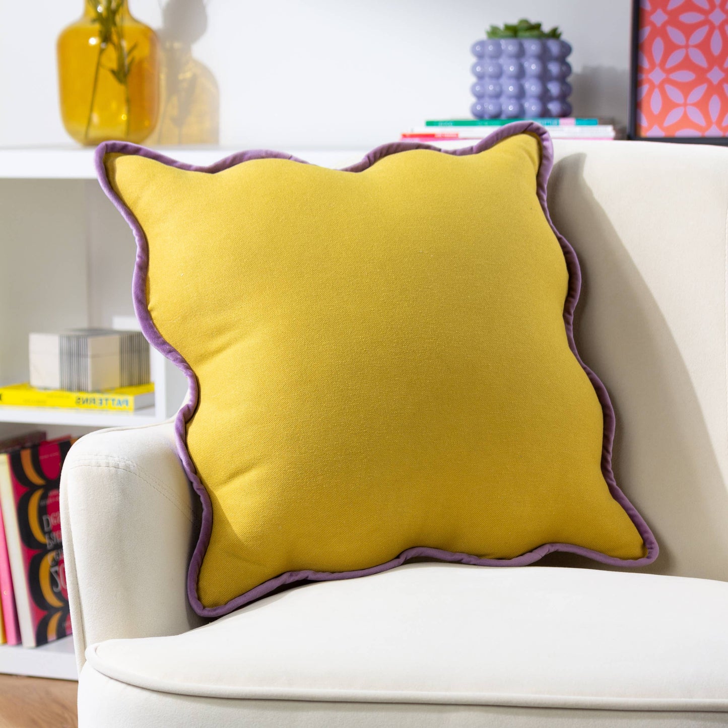Wiggle Reversible Cushion Yellow/Lilac